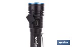 Linterna LED de alta potencia (2000 lm) y 150 m de alcance. 5 funciones y base magnética - Cofan