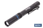 LINTERNA LED FORMATO BOLÍGRAFO RECARGABLE DE ALUMINIO | 3 FUNCIONES Y ENFOQUE AJUSTABLE | CABLE USB-C INCLUIDO