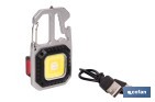 Linterna llavero LED COB 500 lm recargable con 7 modos de luz | Lámpara multifuncional - Cofan