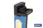 Lámpara de inspección LED COB 1200 lm | Recargable con 3 modos de luz | Extremos magnéticos, giratorios y plegables - Cofan
