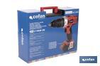 Taladro Percutor a Batería con 1300 rpm | Batería Li-ion de 20V - 1,5 Ah + Cargador incluidos - Cofan