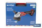Amoladora a batería | Batería Li-ion de 20V y 2,0 Ah + Cargador incluidos | Apta para discos de ø115 mm - Cofan