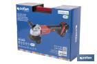 Amoladora a batería | Batería Li-ion de 20V y 2,0 Ah + Cargador incluidos | Apta para discos de ø115 mm - Cofan