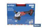 Amoladora a batería | Batería Li-ion de 20V y 2,0 Ah + Cargador incluidos | Apta para discos de ø115 mm - Cofan