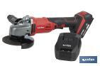Amoladora a batería | Batería Li-ion de 20V y 2,0 Ah + Cargador incluidos | Apta para discos de ø115 mm - Cofan