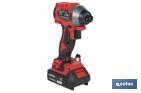 Atornillador percutor de impacto sin escobillas | Para puntas 1/4" Hex | Control de velocidad variable | Maletín, batería Li-ion de 20V y 2,0 Ah y cargador incluido - Cofan