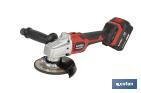 AMOLADORA A BATERÍA SIN ESCOBILLAS | VELOCIDAD VARIABLE | MANGO 3 POSICIONES | INCLUYE: BATERÍA DE 20 V Y 4.0 AH, CARGADOR Y MALETÍN CON DISCO DE CORTE, PROTECTOR Y MANGO AUXILIAR