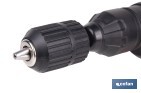 Martillo perforador SDS Plus sin escobillas multifunción | Taladra, percute y cincela | Incluye: maletín con accesorios, portabrocas automático con adaptador SDS PLUS, batería Li-Ion de 20 V y cargador - Cofan