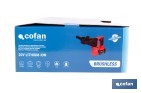 Martillo perforador SDS Plus sin escobillas multifunción | Taladra, percute y cincela | Incluye: maletín con accesorios, portabrocas automático con adaptador SDS PLUS, batería Li-Ion de 20 V y cargador - Cofan