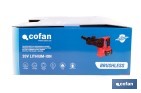 Martillo perforador SDS Plus sin escobillas multifunción | Taladra, percute y cincela | Incluye: maletín con accesorios, portabrocas automático con adaptador SDS PLUS, batería Li-Ion de 20 V y cargador - Cofan