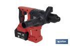Martillo perforador SDS Plus sin escobillas multifunción | Taladra, percute y cincela | Incluye: maletín con accesorios, portabrocas automático con adaptador SDS PLUS, batería Li-Ion de 20 V y cargador - Cofan