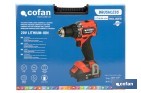Taladro atornillador a batería con motor brushless | Potencia: 20 V | 2 velocidades | Disponible con y sin batería y cargador - Cofan