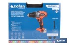 Taladro percutor a batería con motor brushless | Potencia: 20 V | 2 velocidades + percusión | Accesorios incluidos | Disponible con y sin batería y cargador - Cofan
