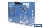 Taladro percutor a batería con motor brushless | Potencia: 20 V | 2 velocidades + percusión | Accesorios incluidos | Disponible con y sin batería y cargador - Cofan