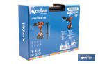 Taladro percutor a batería con motor brushless | Potencia: 20 V | 2 velocidades + percusión | Accesorios incluidos | Disponible con y sin batería y cargador - Cofan