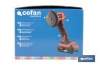 Mini amoladora a batería | 19.500 rpm | Para discos 76 mm | Empuñadura ergonómica | Disponible con y sin batería y cargador - Cofan