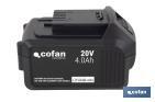 Batería de litio Li-ion de 20 V y 4.0 Ah | Adecuada para herramientas eléctricas Cofan | Protección electrónica integral - Cofan