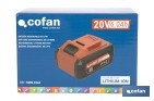 Rechargeable Li-Ion battery 20 V 6.0 Ah | Compatible with Cofan 1 for All system | LED battery indicator light | Overcharging and short-circuit protection - Cofan