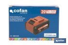 Batería Li-Ion recargable 20 V 6.0 Ah | Compatible con sistema 1 for All | Alta autonomía, protección avanzada | Indicador led de carga - Cofan