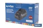 Cargador de batería de alta eficiencia: 20 V 4,5 A | Compatibilidad con sistema 1 For All | Tecnología de carga inteligente - Cofan