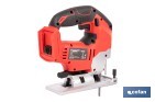 Sierra de calar a batería con motor brushless | Velocidad variable | Acción pendular | Disponible con y sin batería y cargador - Cofan