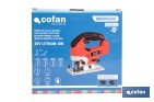 Sierra de calar a batería con motor brushless | Velocidad variable | Acción pendular | Disponible con y sin batería y cargador - Cofan
