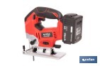 Sierra de calar a batería con motor brushless | Velocidad variable | Acción pendular | Disponible con y sin batería y cargador - Cofan