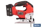 Sierra de calar a batería con motor brushless | Velocidad variable | Acción pendular | Disponible con y sin batería y cargador - Cofan
