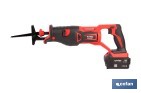 SIERRA DE SABLE A BATERÍA CON MOTOR BRUSHLESS | POTENCIA: 20 V | VELOCIDAD VARIABLE | CORTE EN MADERA Y METAL | DISPONIBLE CON Y SIN BATERÍA Y CARGADOR