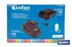 Pack de cargador 20 V 2.4 A + Batería 20 V 2.0 Ah Li-Ion | Compatible con sistema 1 for All | Protección contra sobrecarga y larga duración - Cofan
