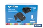 Pack de cargador 20 V 4.5 A + Batería 20 V 4.0 Ah Li-Ion | Compatible con sistema 1 for All | Protección contra sobrecarga y larga duración - Cofan