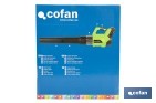 Sopladora a batería 20 V con 2 velocidades y motor de 22.500 rpm | Ligera, ergonómica y potente | Disponible con y sin batería y cargador - Cofan
