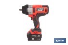 PISTOLA DE IMPACTO 1/2" A BATERÍA CON MOTOR BRUSHLESS | POTENCIA: 20 V | VELOCIDAD DE 1800 RPM | 400–1000 NM | DISPONIBLE CON Y SIN BATERÍA Y CARGADOR