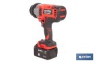 Pistola de impacto 1/2" a batería con motor brushless | Potencia: 20 V | Velocidad de 1800 rpm | 400–1000 Nm | Disponible con y sin batería y cargador - Cofan