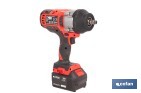 Pistola de impacto 1/2" a batería con motor brushless | Potencia: 20 V | Velocidad de 1800 rpm | 400–1000 Nm | Disponible con y sin batería y cargador - Cofan