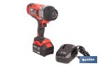 Pistola de impacto 1/2" a batería con motor brushless | Potencia: 20 V | Velocidad de 1800 rpm | 400–1000 Nm | Disponible con y sin batería y cargador - Cofan