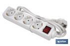 Power strip with 4 outlets | Cable of 1.4m in length | Power switch - Cofan