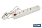 BASE MÚLTIPLE BIPOLAR DE 6 TOMAS PARA ENCHUFES | CABLE DE 1,4 M | INTERRUPTOR DE ENCENDIDO