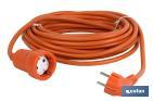 PROLONGADOR DE CABLE BIPOLAR IP 44 | CON TOMA DE TIERRA LATERAL | CABLE DE 10 Y 25 METROS COLOR NARANJA