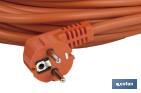 Prolongador de cable bipolar IP 44 | Con toma de tierra lateral | Cable de 10 y 25 metros color naranja - Cofan