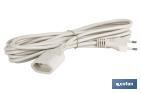 Prolongador de cable bipolar | Apto para enchufe de tipo espiga | Cable de 3 y 5 metros color blanco - Cofan