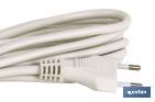 2-pole extension cord | Suitable for Europlug | White cable of 3 and 5 metres - Cofan