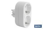 SCHUKO-2-FACH-STECKDOSENADAPTER VORDERSEITE (3500W)