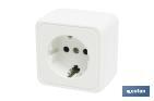 Grounding square wall socket | White | 16A - 250V - Cofan