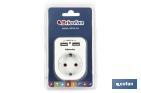 2-pin plug adapter | Single socket | It includes 2 USB ports - Cofan