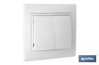 Flush mounted double light switch | Pacific Model | 10A - 250V | White - Cofan