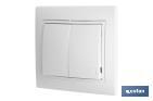 Flush mounted double light switch | Pacific Model | 10A - 250V | White - Cofan