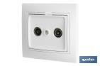 Flush mounted TV-Radio socket | Pacific Model | White - Cofan