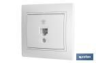 Flush mounted RJ11 telephone socket | Pacific Model | White - Cofan