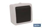 INTERRUPTOR - CONMUTADOR ESTANCO IP44 | PARA EXTERIORES | 10A 250V | COLOR GRIS